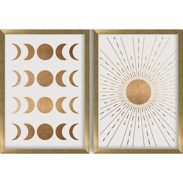 Poster cu ramă 38x53 cm Moon & Sun – Wallity