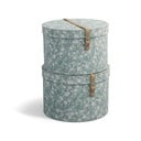 Cutii de depozitare verde-deschis 2 buc. din carton cu capac ø 37,5x25,5 cm Rut Paper Laminate – Bigso