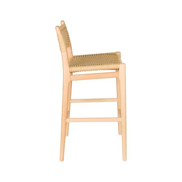 Scaun de bar în culoare naturală deschisă din lemn de fag (înălțime șezut 67,5 cm) Cecile – Dutchbone-image-3