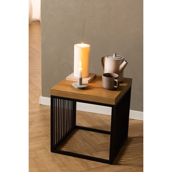 Măsuță auxiliară cu blat cu aspect de lemn de stejar 40x40 cm Strington – Actona-image-1