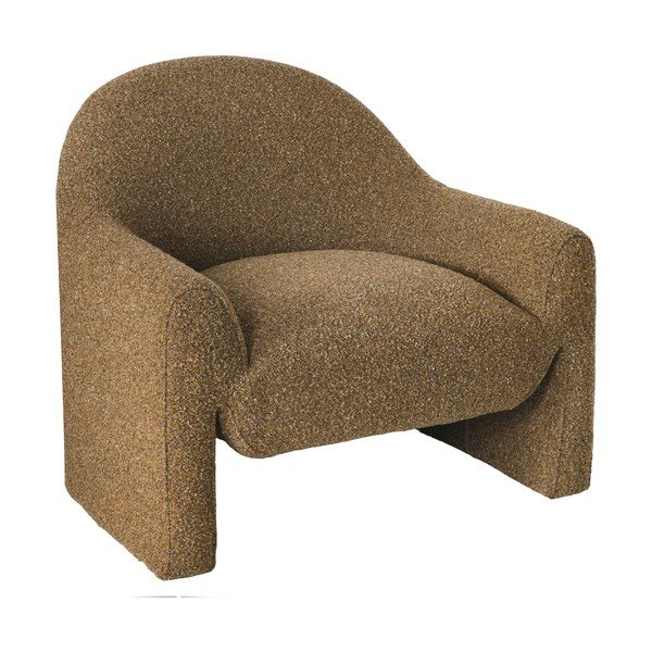 Fotoliu maro coniac cu tapițerie din chenille Zahara – House Nordic
