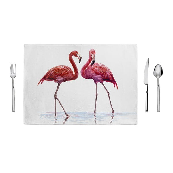 Suport farfurie Home de Bleu Tropical Talking Flamingos, 35 x 49 cm