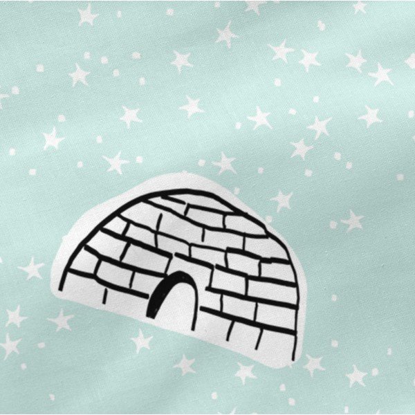 Cearșaf din bumbac pentru copii Moshi Moshi Igloo, 90 x 200 cm-image-1