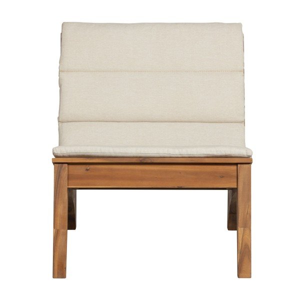 Fotoliu de grădină crem/în culoare naturală din lemn masiv Kenai – Exotan-image-2