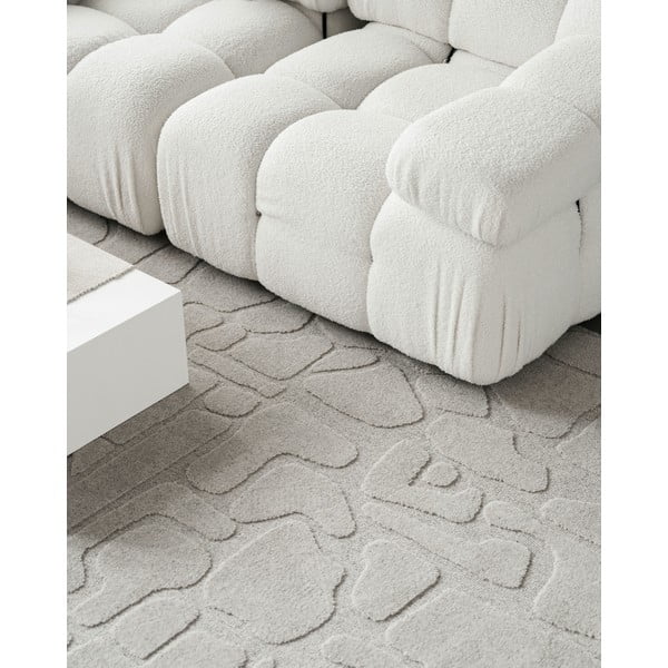 Covor gri deschis din lână 200x300 cm Morphic Dunes – Agnella-image-4