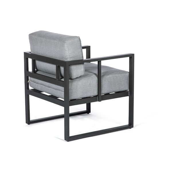 Set fotolii de grădină Bellisima și masă neagră Loris, ø 35 cm, gri grafit-image-3