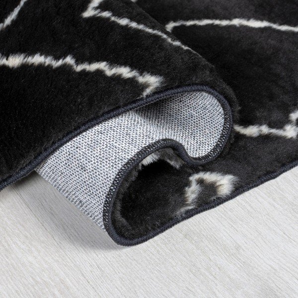 Covor negru lavabil 160x230 cm Imran – Flair Rugs-image-2