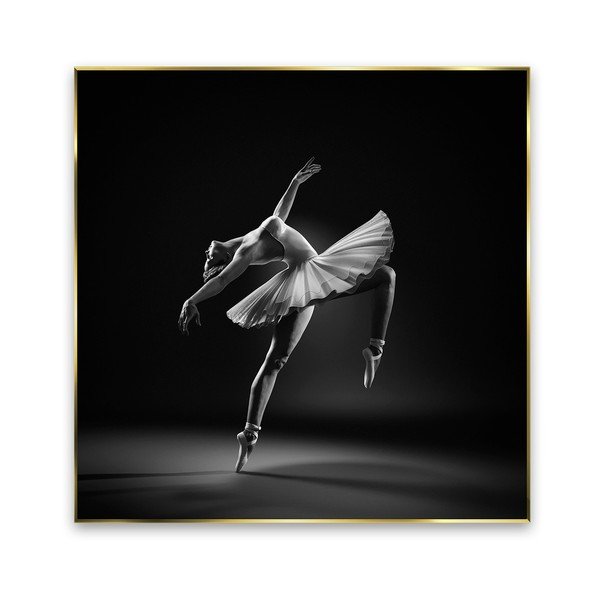 Tablou din sticlă Styler Black Ballerina, 71 x 71 cm