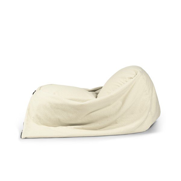 Fotoliu puf pentru copii gri deschis cu tapițerie din țesătură bouclé Cocoon 120 – SLOWDOWN-image-4