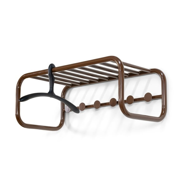 Cuier de perete maro închis cu raft din metal 72 cm Retro – Spinder Design-image-3