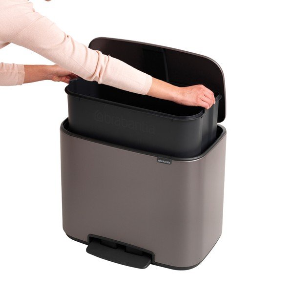 Coș de gunoi gri cu pedală din oțel 36 l Bo – Brabantia-image-2