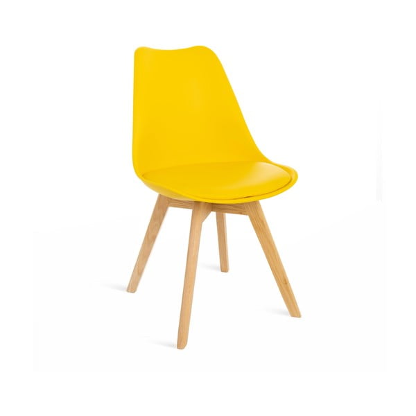 Set 2 scaune cu picioare din lemn de fag Bonami Essentials Retro, galben