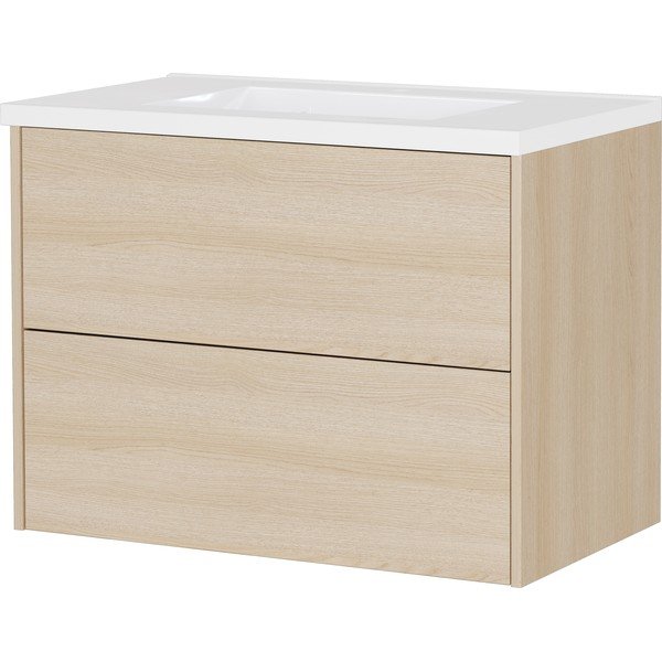 Dulap sub chiuvetă în culoare naturală suspendat cu aspect de lemn de stejar 81x61 cm Bodera – Germania