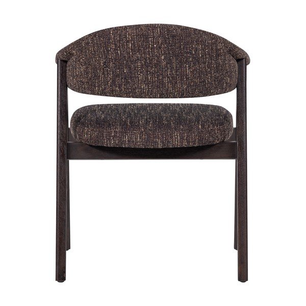 Scaun de dining maro închis cu cotiere tapițat Tunar – WOOOD-image-4