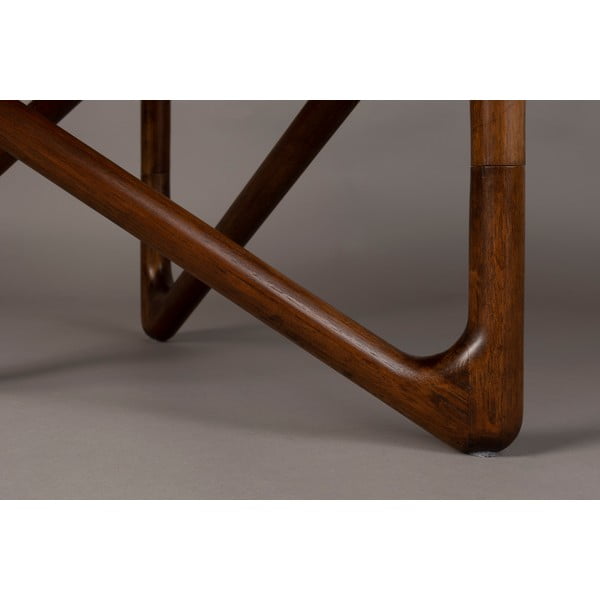 Măsuță de cafea maro rotundă cu blat din sticlă ø 80 cm Naia – Dutchbone-image-1