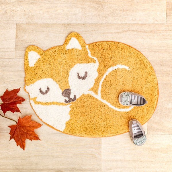 Covor din bumbac pentru copii Sass & Belle Woodland Fox, 46 x 60 cm, portocaliu-image-2