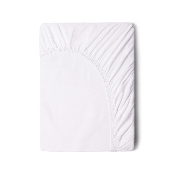 Cearșaf elastic din bumbac Good Morning, 160 x 200 cm, alb
