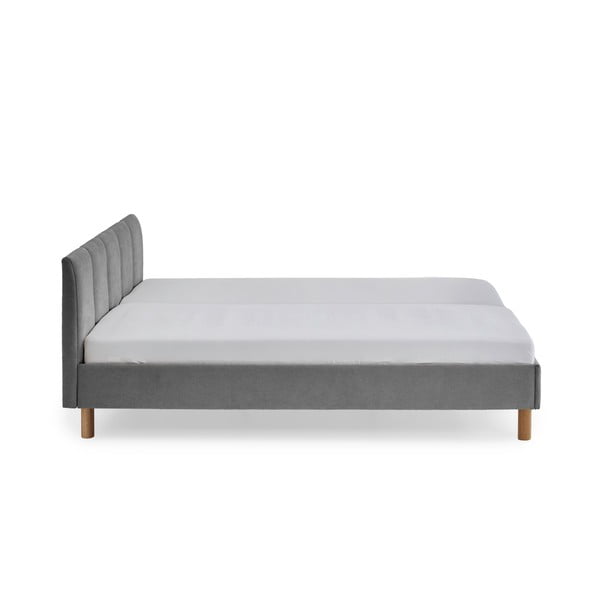 Pat matrimonial gri tapițat fără somieră 180x200 cm Joker – Meise Möbel-image-2