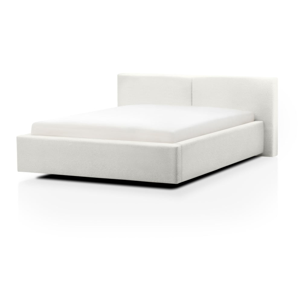 Pat matrimonial alb tapițat fără somieră 180x200 cm Cube – Meise Möbel