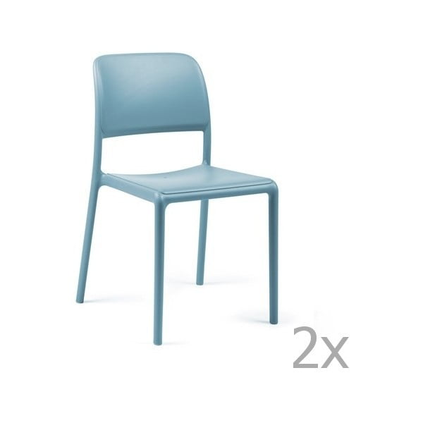 Set 2 scaune de grădină Nardi Riva Bistrot, albastru