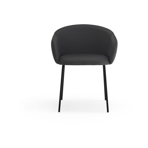 Scaun de sufragerie negru tapițat Add – Teulat-image-1