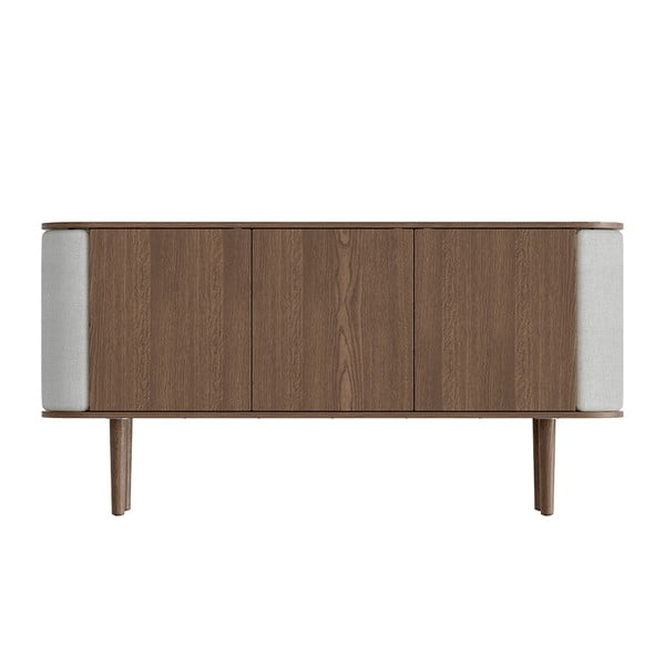 Comodă gri/maro joasă cu aspect de lemn de stejar 150x75 cm Treasures – UMAGE-image-3