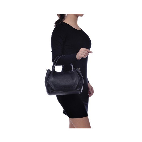 Geantă de mână din piele Anna Luchini Holly, negru-image-2