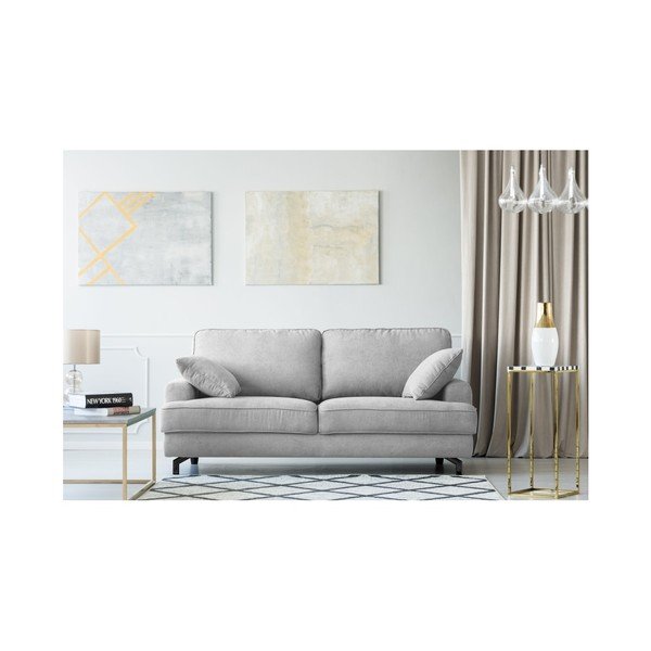 Canapea cu 3 locuri Kooko Home Salsa, gri - alb -image-1