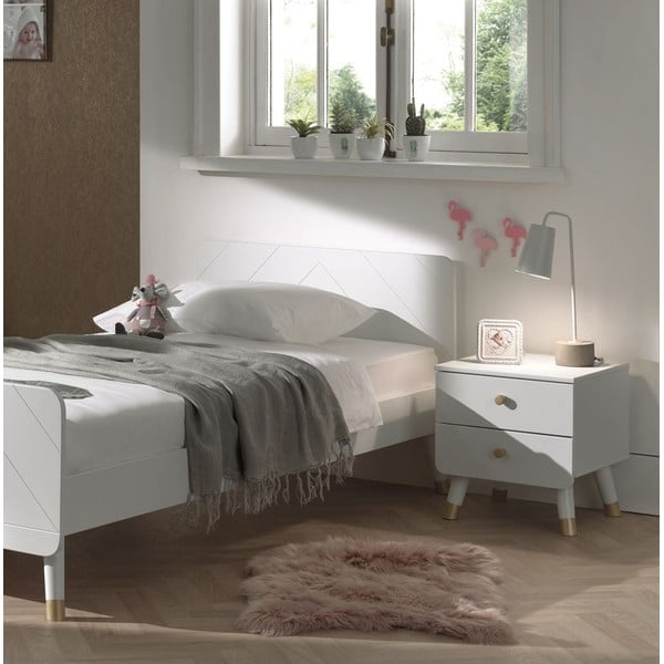 Noptieră din lemn de pin pentru camera copiilor Vipack Billy, alb-image-1