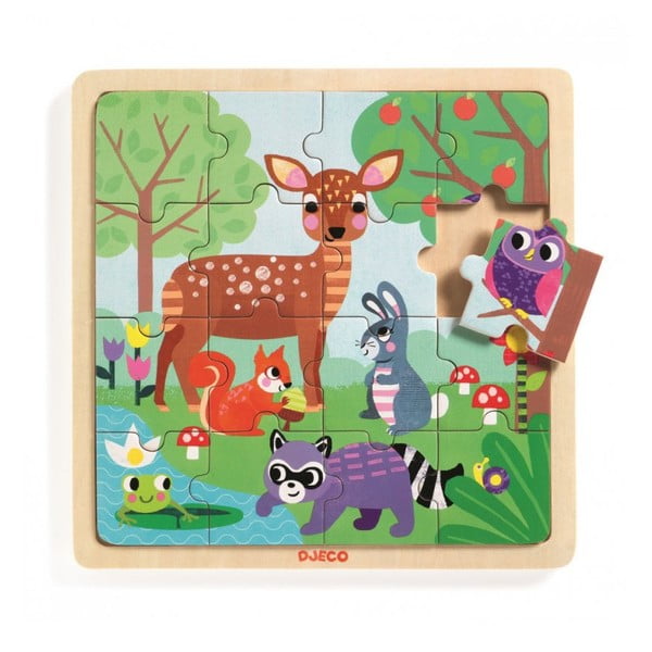 Puzzle din lemn Djeco Animale din pădure