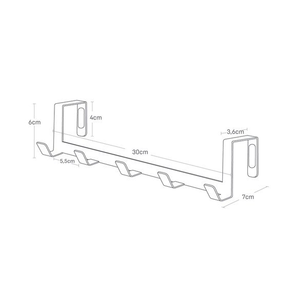 Cuier de ușă alb din metal 30 cm Tower – YAMAZAKI-image-4