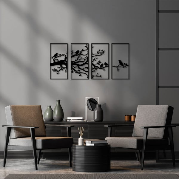 Decorațiune de perete din metal 34x70 cm Branch – Wallity-image-2