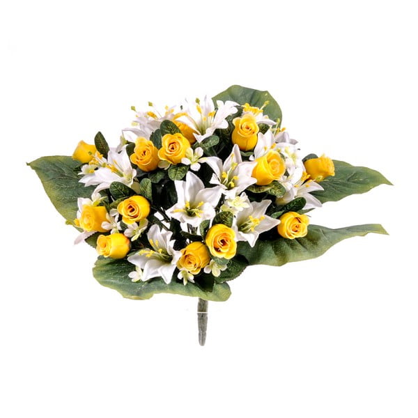 Aranjament floral artificial Dino Bianchi, ⌀ 25 cm, trandafiri și crini