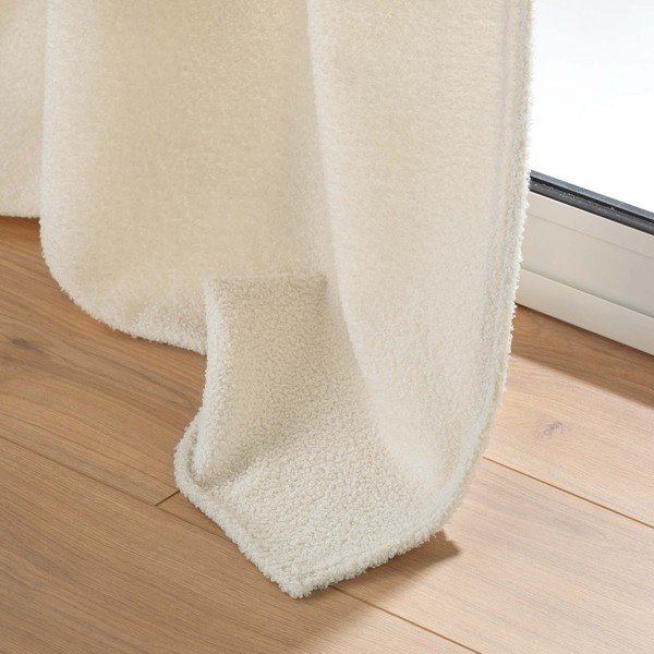 Draperie crem din material bouclé 140x240 cm Wooly – douceur d'intérieur-image-4