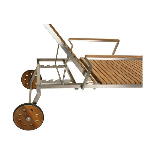 Șezlong de grădină maro din metal Denver – Garden Pleasure-image-2
