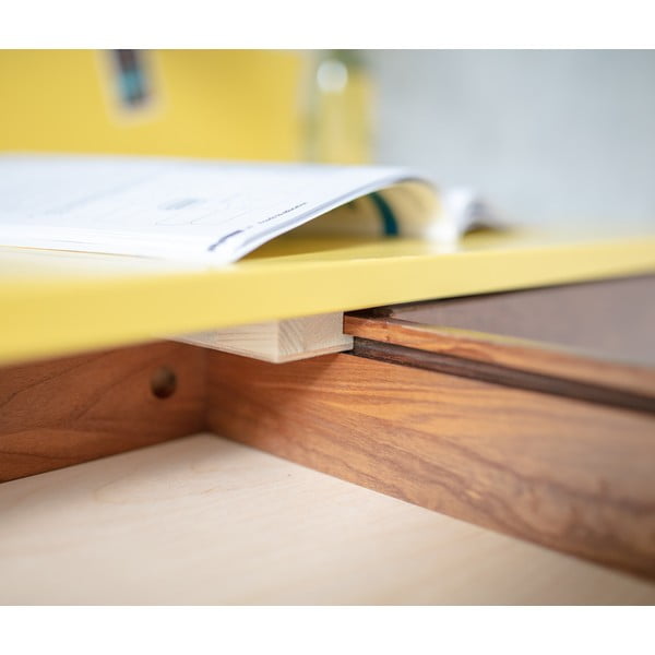 Birou cu bază din lemn de frasin Ragaba Luka Oak, lungime 85 cm, gri-image-3