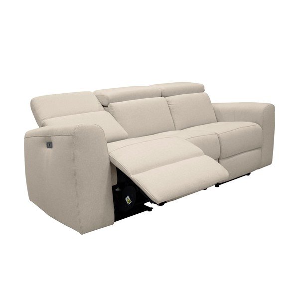 Canapea albă cu tapițerie din imitație de piele 216 cm Capena – Støraa-image-1