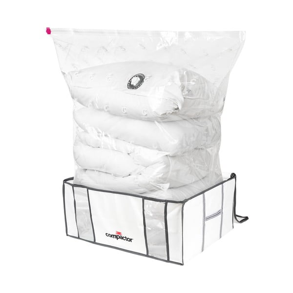 Cutie de depozitare pentru haine din material textil cu vacuum/cu pereți întăriți 65x45x26,5 cm Life – Compactor-image-4