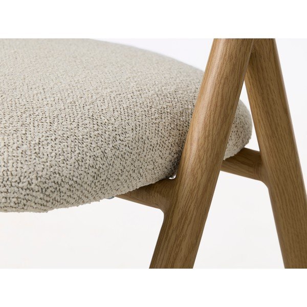 Scaun de living crem/în culoare naturală cu cotiere tapițat Frances – Unique Furniture-image-2