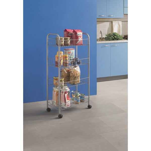 Raft mobil din metal, argintiu 41x84 cm Ascona - Metaltex-image-1