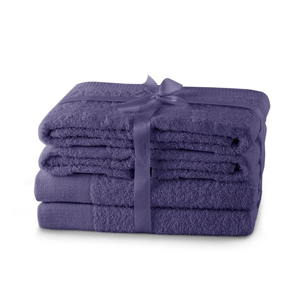Prosoape de baie mov 6 buc. din bumbac din frotir Amari – Restilo