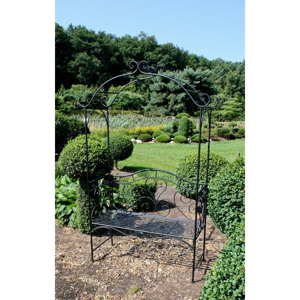 Bancă de grădină neagră din metal Colima – Garden Pleasure-image-2