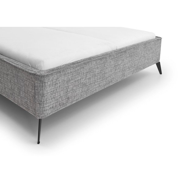 Pat matrimonial gri tapițat fără somieră 180x200 cm Alicante – Meise Möbel-image-4