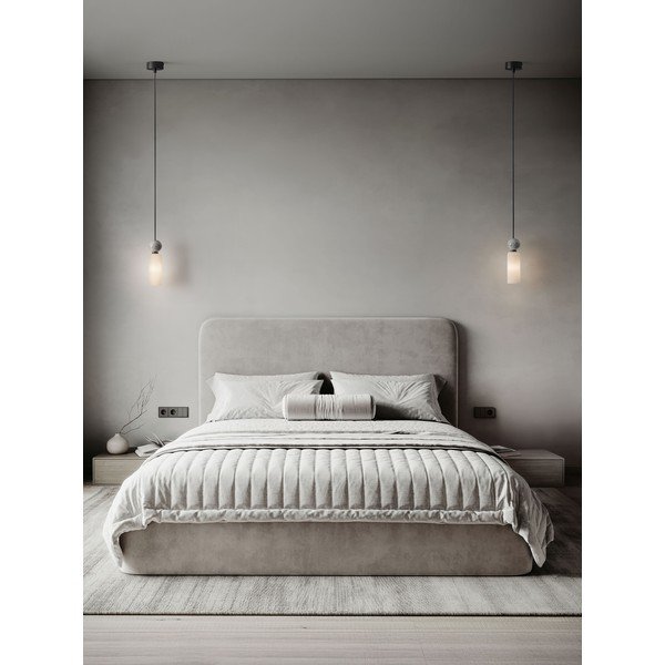 Lustră negru-mat din piatră cu abajur din sticlă ø 6 cm Filomena – Nova Luce-image-1
