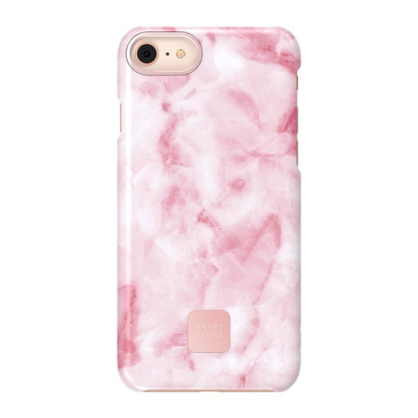 Husă protecție telefon pentru iPhone 7 și 8 Happy Plugs Slim, roz - alb