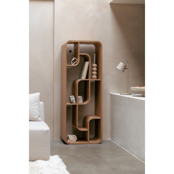 Bibliotecă în culoare naturală din lemn de stejar 60x160x35 cm Seven – Zuiver-image-1