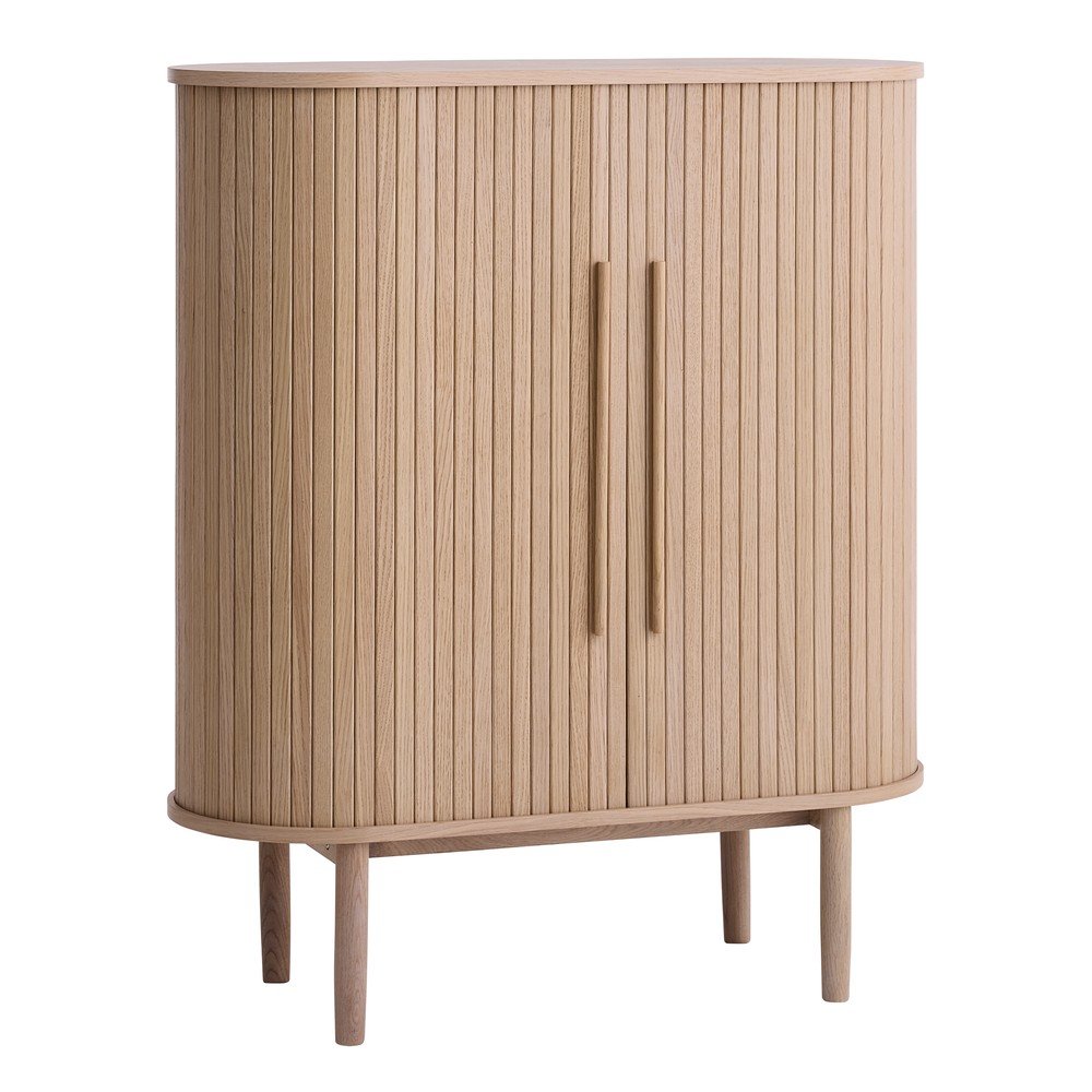 Dulap în culoare naturală deschisă cu aspect de lemn de stejar cu ușă glisantă 100x118x40 cm Meta – Unique Furniture