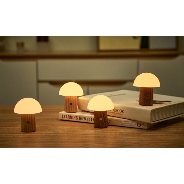 Veioză în culoare naturală LED cu intensitate reglabilă din lemn de frasin (înălțime 7 cm) Alice – Gingko-image-1