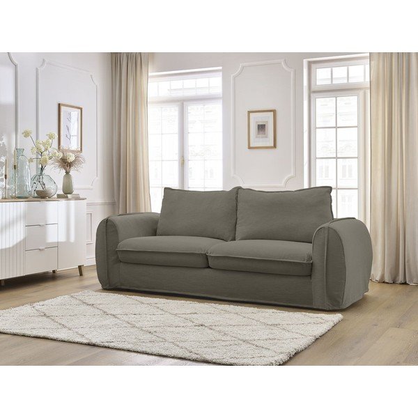 Canapea taupe pentru dormitul zilnic/extensibilă 236 cm Archimede – Bobochic Paris-image-1