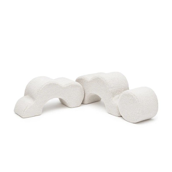 Teren de joacă din spumă alb 3 buc. din material bouclé înălțime 27 cm 88x90 cm – Meowbaby-image-4